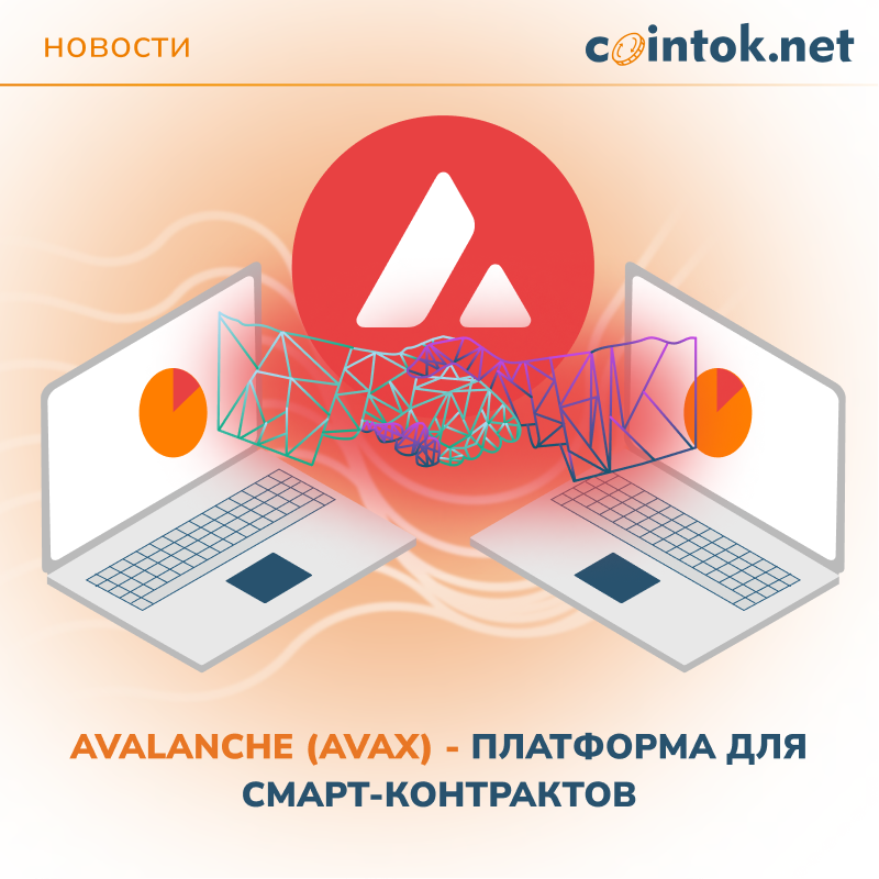 Изображение иллюстрирует платформу Avalanche, показывая как она соединяет различные блокчейны для создания масштабируемой и безопасной среды для смарт-контрактов и децентрализованных приложений.